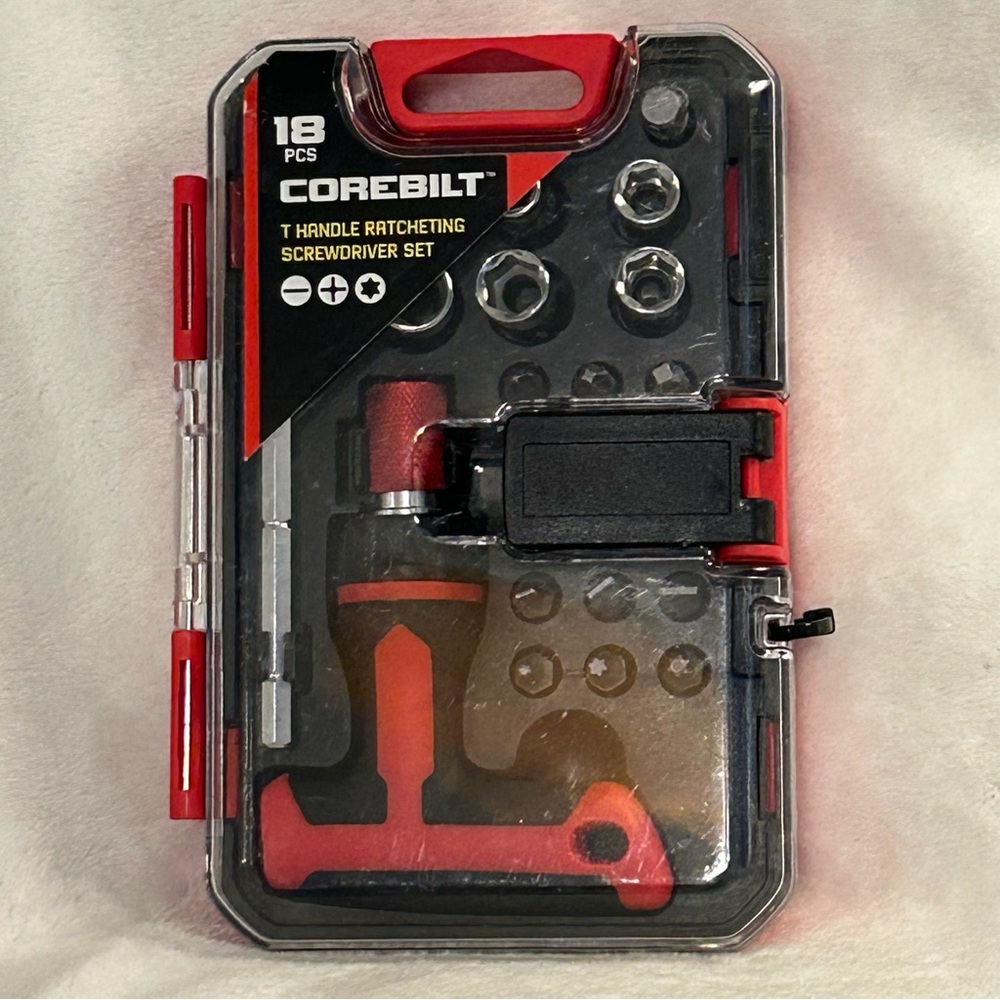 Corebilt T Handle 18 Piece Ratcheting Screwdriver Set NEW